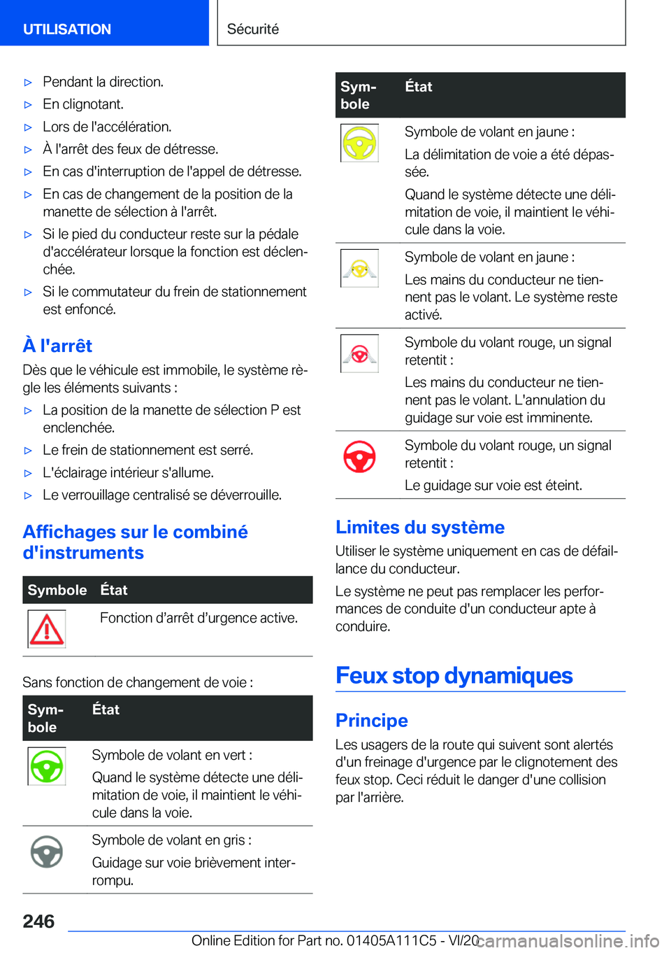 BMW 3 SERIES SEDAN PLUG-IN HYBRID 2021  Notices Demploi (in French) 'x�P�e�n�d�a�n�t��l�a��d�i�r�e�c�t�i�o�n�.'x�E�n��c�l�i�g�n�o�t�a�n�t�.'x�L�o�r�s��d�e��l�'�a�c�c�é�l�é�r�a�t�i�o�n�.'x�