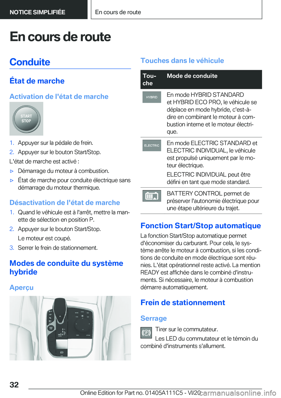 BMW 3 SERIES SEDAN PLUG-IN HYBRID 2021  Notices Demploi (in French) �E�n��c�o�u�r�s��d�e��r�o�u�t�e�C�o�n�d�u�i�t�e
�