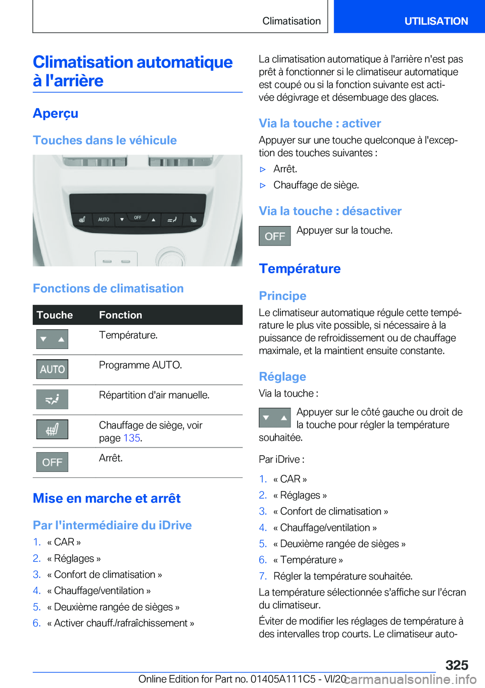 BMW 3 SERIES SEDAN PLUG-IN HYBRID 2021  Notices Demploi (in French) �C�l�i�m�a�t�i�s�a�t�i�o�n��a�u�t�o�m�a�t�i�q�u�e�
