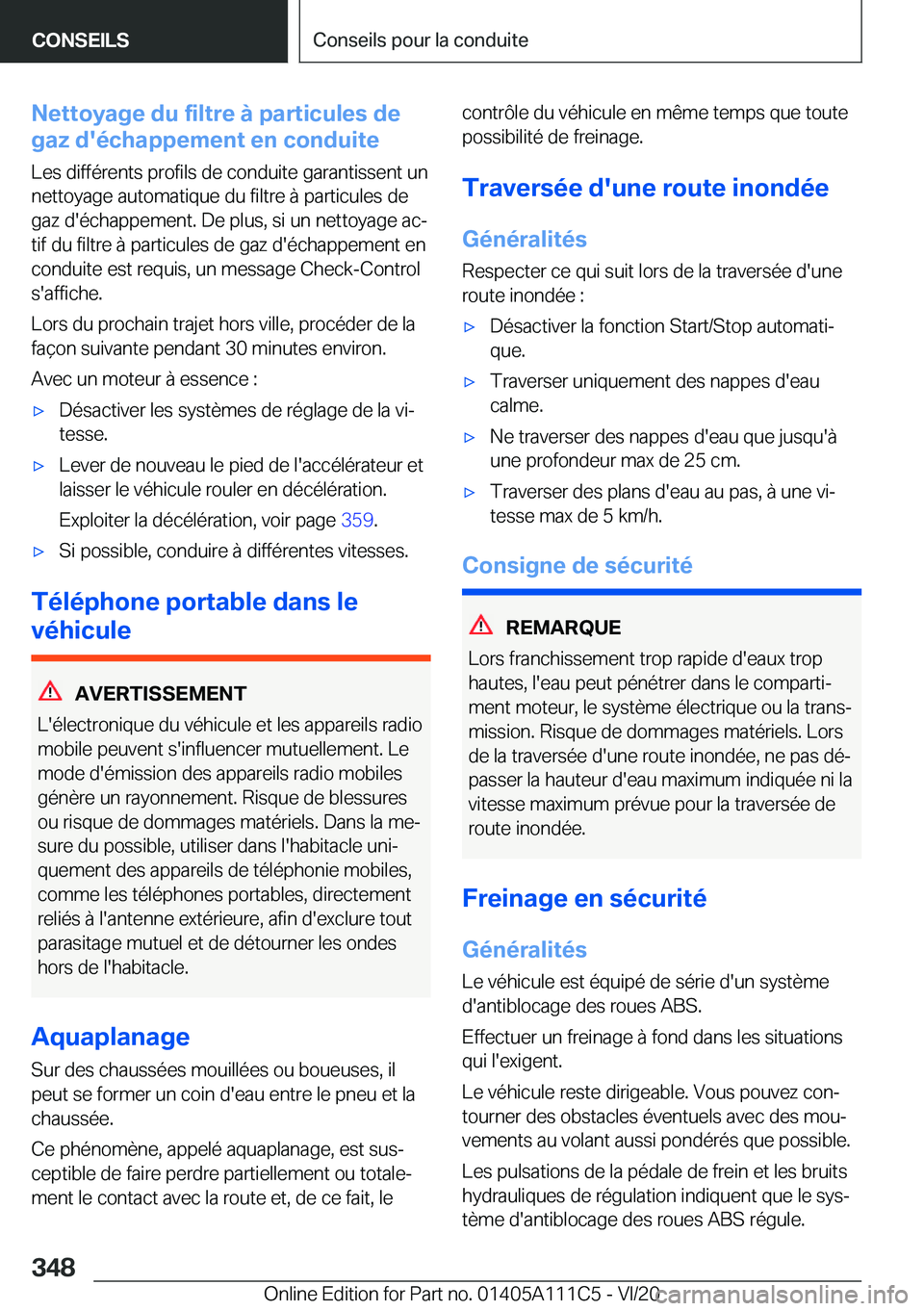 BMW 3 SERIES SEDAN PLUG-IN HYBRID 2021  Notices Demploi (in French) �N�e�t�t�o�y�a�g�e��d�u��f�i�l�t�r�e��