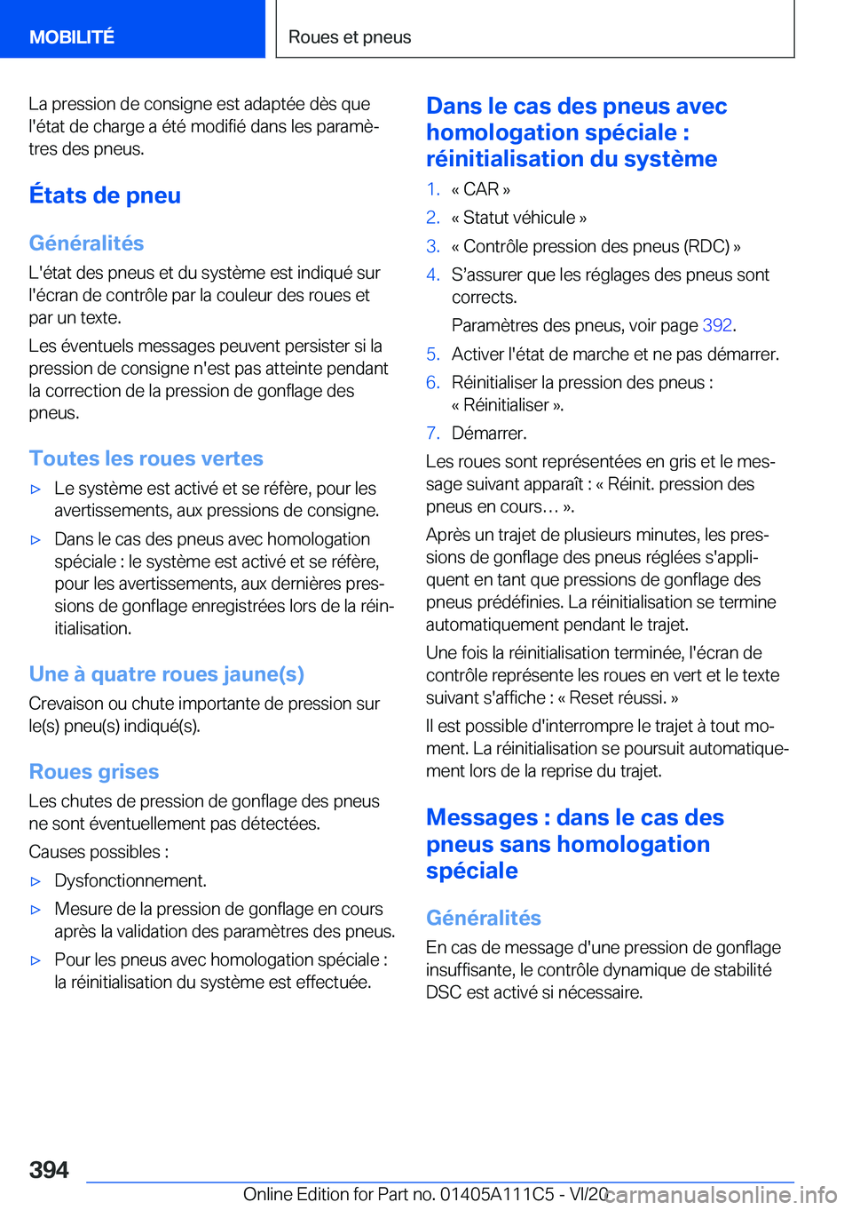 BMW 3 SERIES SEDAN PLUG-IN HYBRID 2021  Notices Demploi (in French) �L�a��p�r�e�s�s�i�o�n��d�e��c�o�n�s�i�g�n�e��e�s�t��a�d�a�p�t�é�e��d�è�s��q�u�e�l�'�é�t�a�t��d�e��c�h�a�r�g�e��a��é�t�é��m�o�d�i�f�i�é��d�a�n�s��l�e�s��p�a�r�a�m�èj�t�r�e�s�