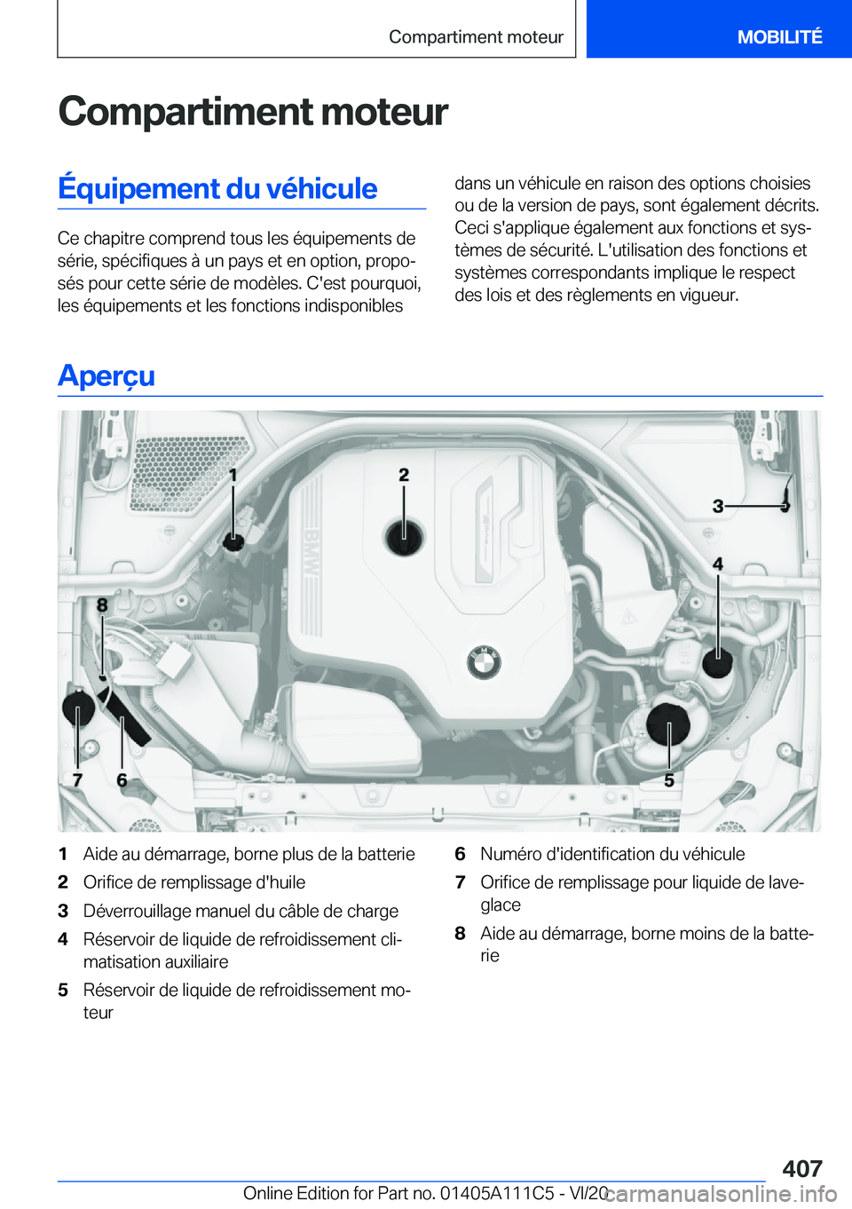 BMW 3 SERIES SEDAN PLUG-IN HYBRID 2021  Notices Demploi (in French) �C�o�m�p�a�r�t�i�m�e�n�t��m�o�t�e�u�r�