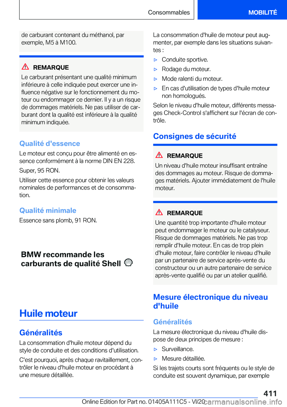 BMW 3 SERIES SEDAN PLUG-IN HYBRID 2021  Notices Demploi (in French) �d�e��c�a�r�b�u�r�a�n�t��c�o�n�t�e�n�a�n�t��d�u��m�é�t�h�a�n�o�l�,��p�a�r�e�x�e�m�p�l�e�,��M�5��