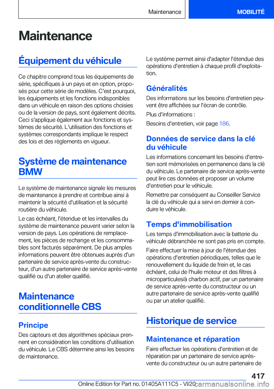 BMW 3 SERIES SEDAN PLUG-IN HYBRID 2021  Notices Demploi (in French) �M�a�i�n�t�e�n�a�n�c�e�