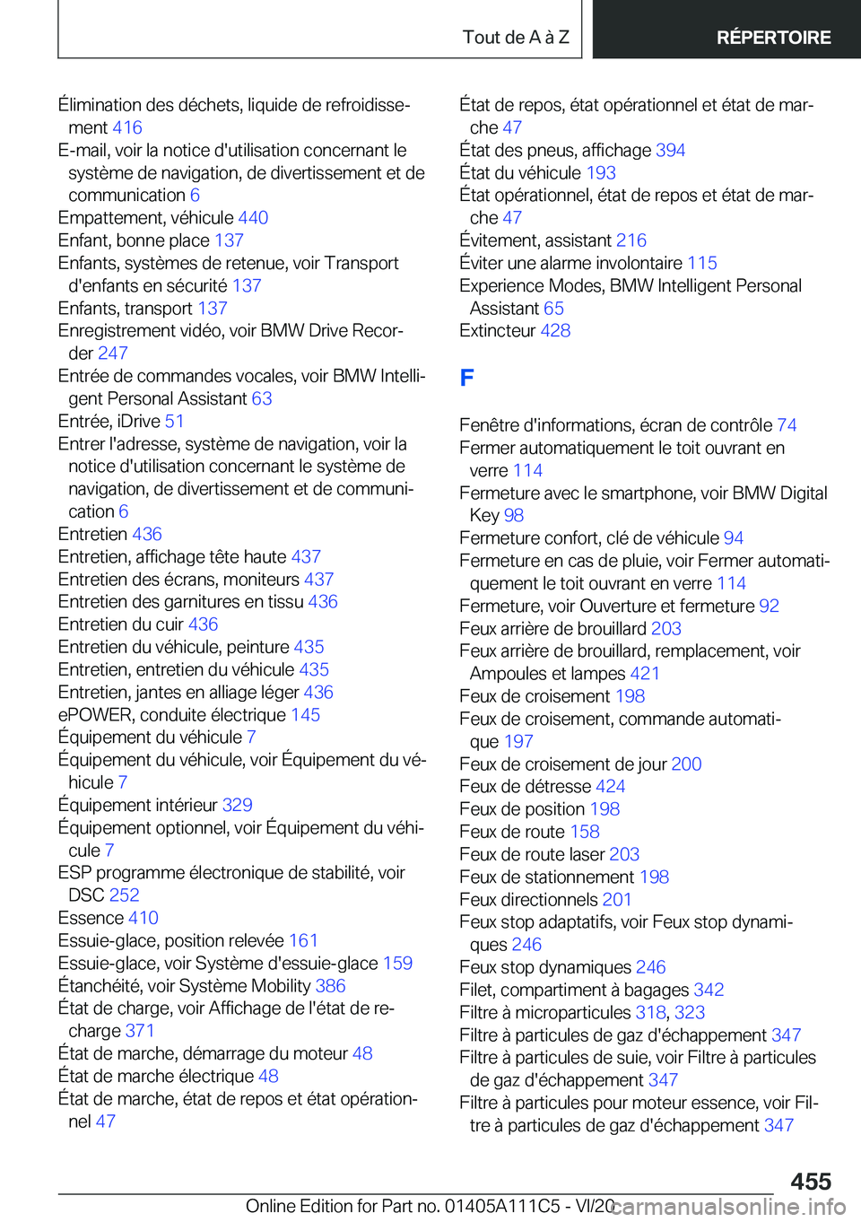 BMW 3 SERIES SEDAN PLUG-IN HYBRID 2021  Notices Demploi (in French) �