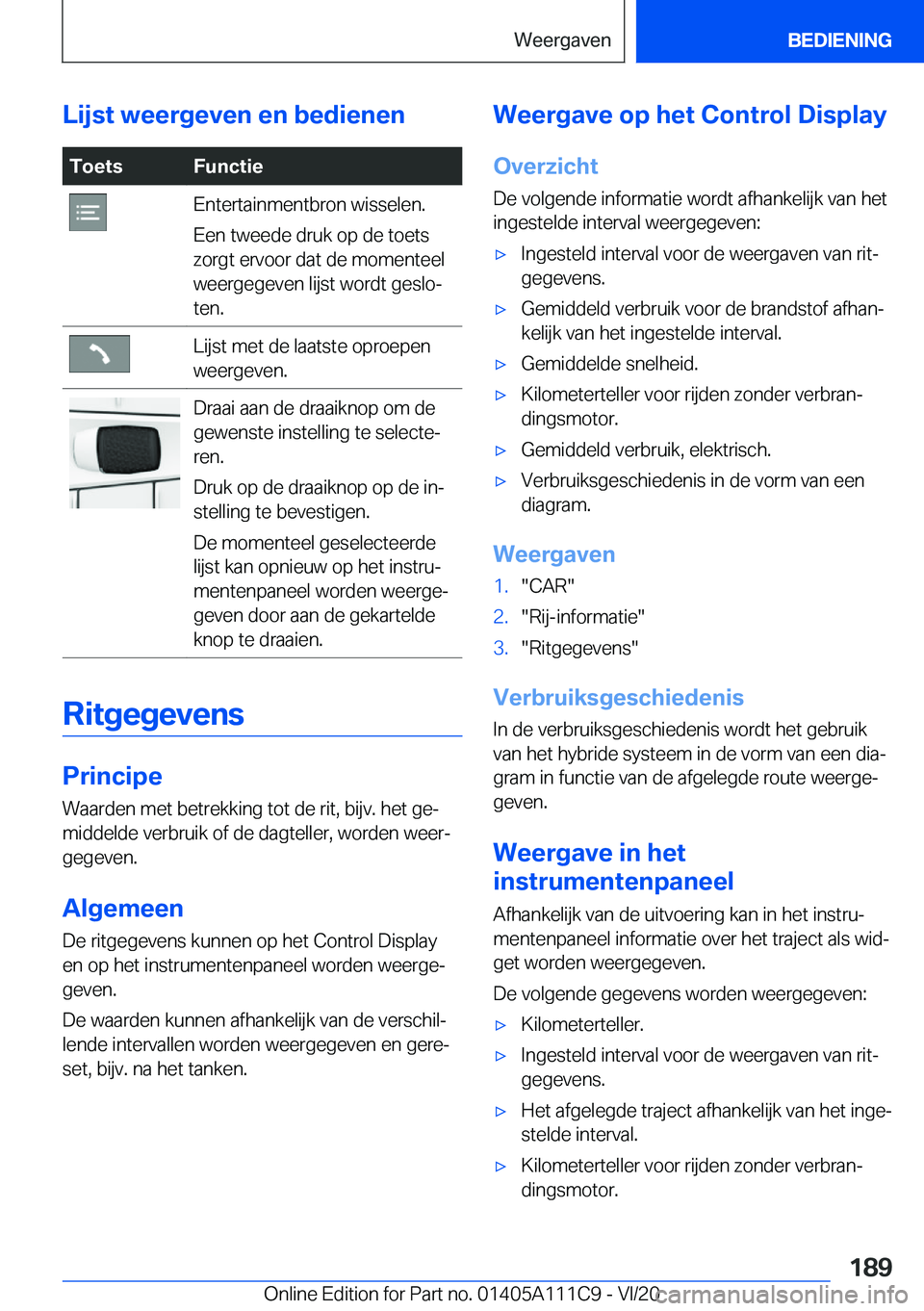 BMW 3 SERIES SEDAN PLUG-IN HYBRID 2021  Instructieboekjes (in Dutch) �L�i�j�s�t��w�e�e�r�g�e�v�e�n��e�n��b�e�d�i�e�n�e�n�T�o�e�t�s�F�u�n�c�t�i�e�E�n�t�e�r�t�a�i�n�m�e�n�t�b�r�o�n��w�i�s�s�e�l�e�n�.
�E�e�n��t�w�e�e�d�e��d�r�u�k��o�p��d�e��t�o�e�t�s
�z�o�r�g�t�