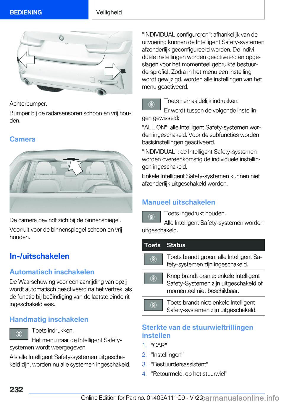 BMW 3 SERIES SEDAN PLUG-IN HYBRID 2021  Instructieboekjes (in Dutch) �A�c�h�t�e�r�b�u�m�p�e�r�.
�B�u�m�p�e�r��b�i�j��d�e��r�a�d�a�r�s�e�n�s�o�r�e�n��s�c�h�o�o�n��e�n��v�r�i�j��h�o�uj �d�e�n�.
�C�a�m�e�r�a
�D�e��c�a�m�e�r�a��b�e�v�i�n�d�t��z�i�c�h��b�i�j��d
