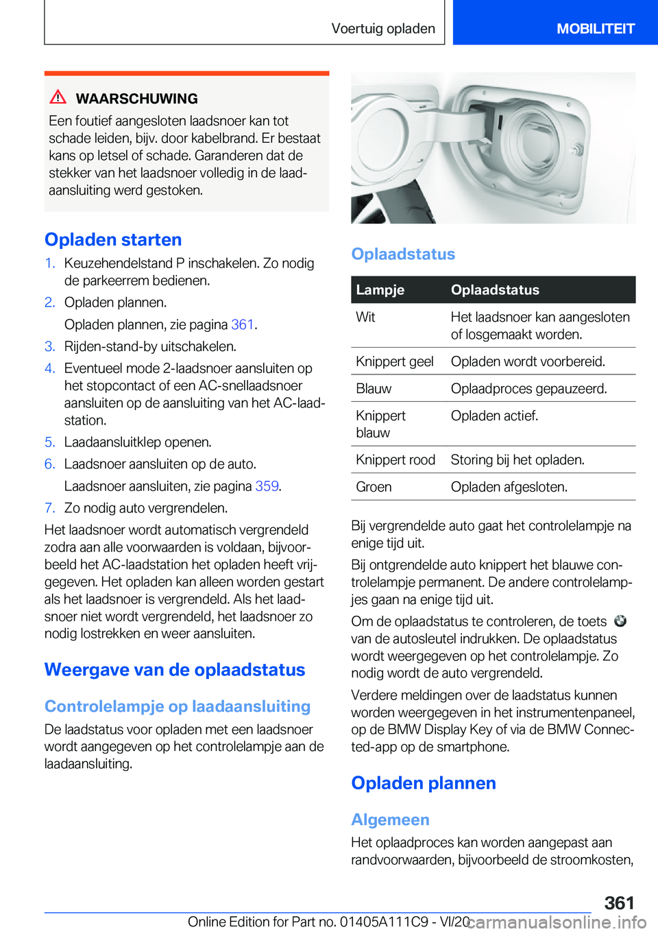 BMW 3 SERIES SEDAN PLUG-IN HYBRID 2021  Instructieboekjes (in Dutch) �W�A�A�R�S�C�H�U�W�I�N�G
�E�e�n��f�o�u�t�i�e�f��a�a�n�g�e�s�l�o�t�e�n��l�a�a�d�s�n�o�e�r��k�a�n��t�o�t �s�c�h�a�d�e��l�e�i�d�e�n�,��b�i�j�v�.��d�o�o�r��k�a�b�e�l�b�r�a�n�d�.��E�r��b�e�s�t�a