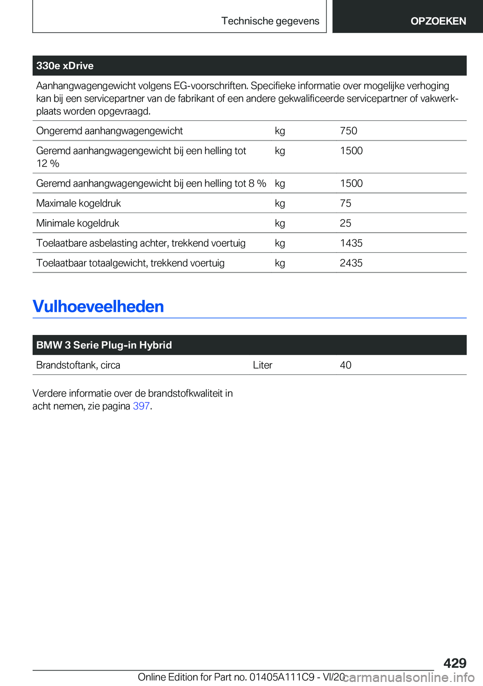 BMW 3 SERIES SEDAN PLUG-IN HYBRID 2021  Instructieboekjes (in Dutch) �3�3�0�e��x�D�r�i�v�e�A�a�n�h�a�n�g�w�a�g�e�n�g�e�w�i�c�h�t��v�o�l�g�e�n�s��E�G�-�v�o�o�r�s�c�h�r�i�f�t�e�n�.��S�p�e�c�i�f�i�e�k�e��i�n�f�o�r�m�a�t�i�e��o�v�e�r��m�o�g�e�l�i�j�k�e��v�e�r�h�o�g