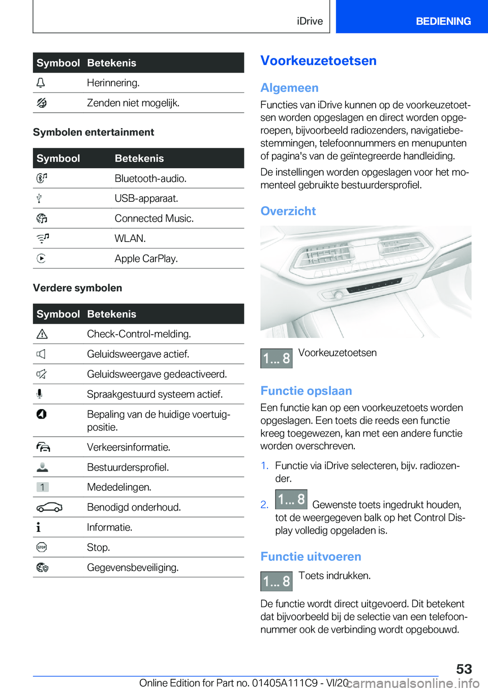 BMW 3 SERIES SEDAN PLUG-IN HYBRID 2021  Instructieboekjes (in Dutch) �S�y�m�b�o�o�l�B�e�t�e�k�e�n�i�s��H�e�r�i�n�n�e�r�i�n�g�.��Z�e�n�d�e�n��n�i�e�t��m�o�g�e�l�i�j�k�.
�S�y�m�b�o�l�e�n��e�n�t�e�r�t�a�i�n�m�e�n�t
�S�y�m�b�o�o�l�B�e�t�e�k�e�n�i�s��B�l�u�e�t�o�o�t�h