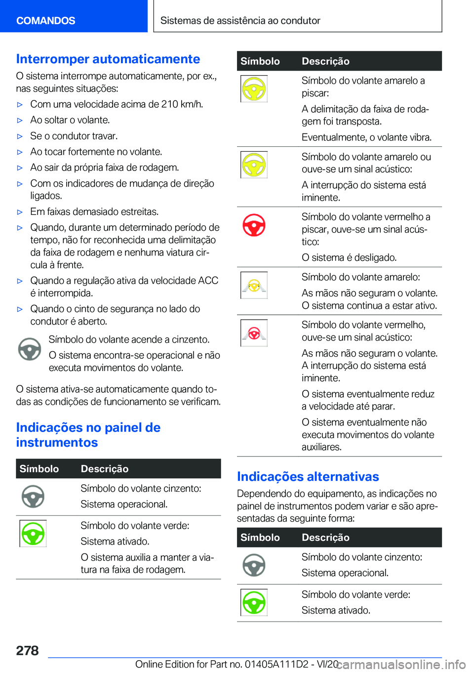 BMW 3 SERIES SEDAN PLUG-IN HYBRID 2021  Manual do condutor (in Portuguese) �I�n�t�e�r�r�o�m�p�e�r��a�u�t�o�m�a�t�i�c�a�m�e�n�t�e�O��s�i�s�t�e�m�a��i�n�t�e�r�r�o�m�p�e��a�u�t�o�m�a�t�i�c�a�m�e�n�t�e�,��p�o�r��e�x�.�,
�n�a�s��s�e�g�u�i�n�t�e�s��s�i�t�u�a�