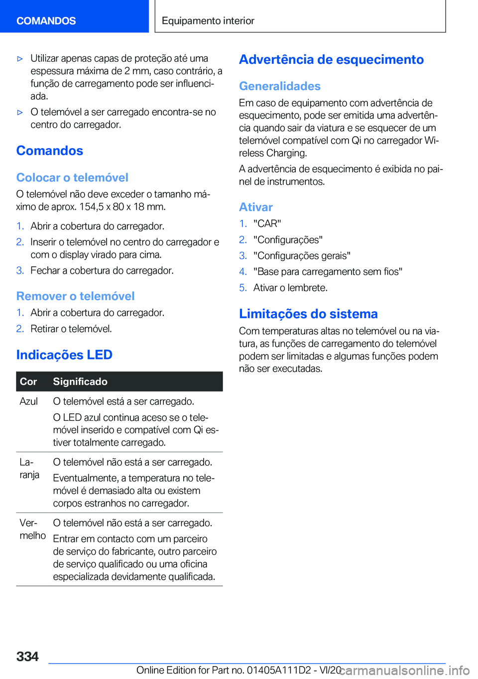 BMW 3 SERIES SEDAN PLUG-IN HYBRID 2021  Manual do condutor (in Portuguese) 'x�U�t�i�l�i�z�a�r��a�p�e�n�a�s��c�a�p�a�s��d�e��p�r�o�t�e�