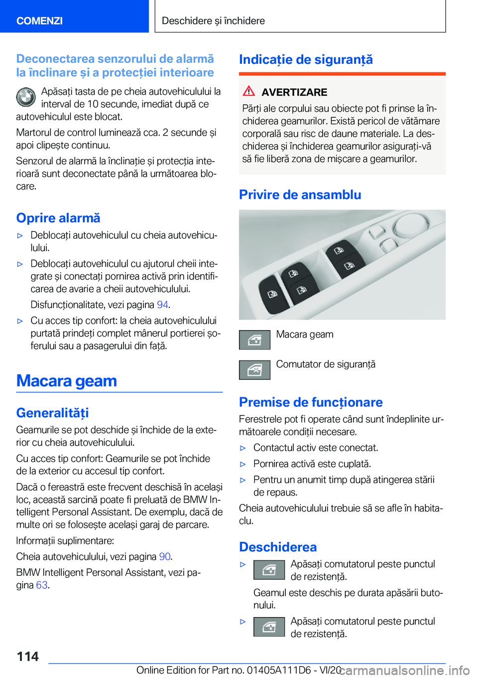 BMW 3 SERIES SEDAN PLUG-IN HYBRID 2021  Ghiduri De Utilizare (in Romanian) �D�e�c�o�n�e�c�t�a�r�e�a��s�e�n�z�o�r�u�l�u�i��d�e��a�l�a�r�m�