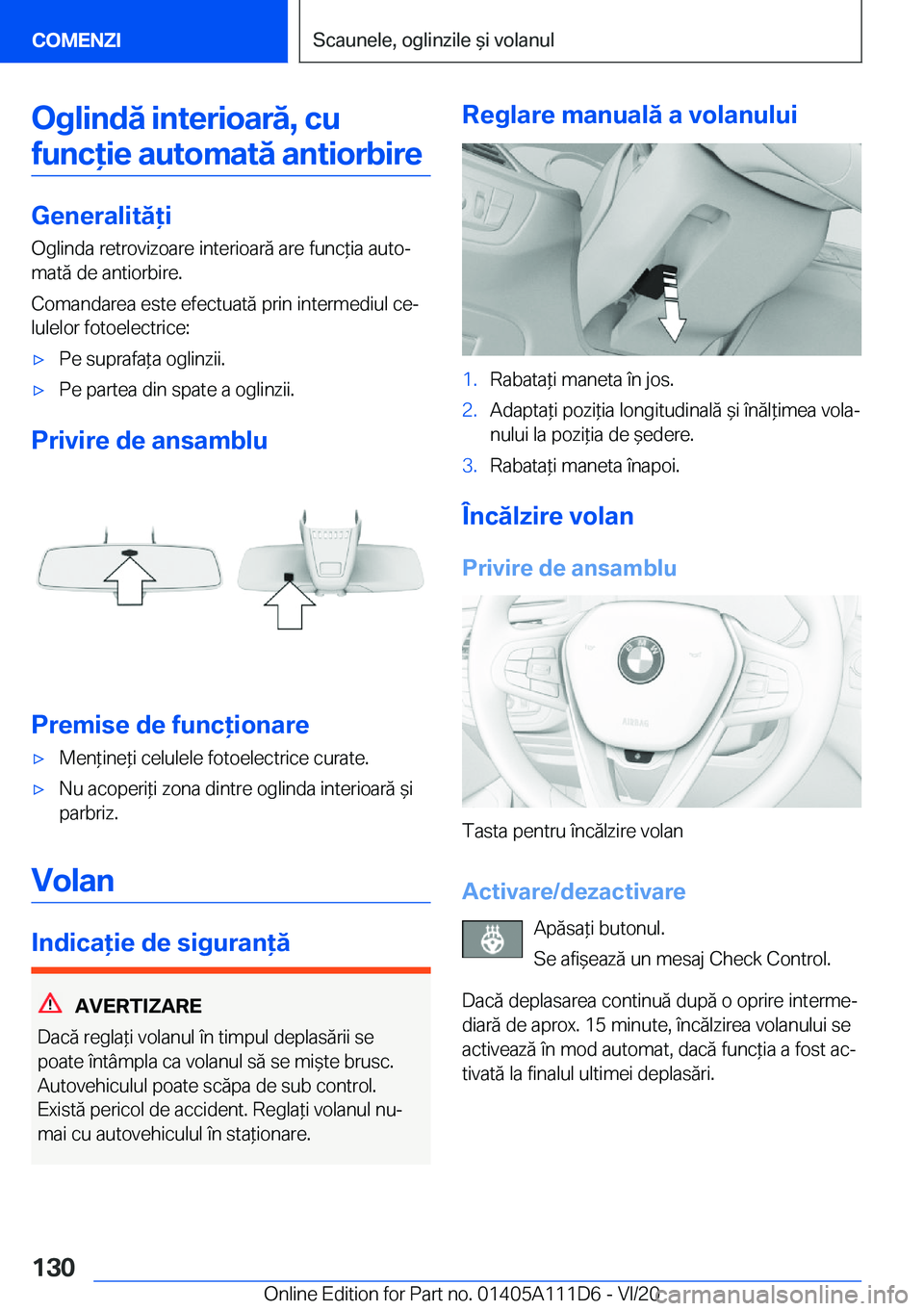 BMW 3 SERIES SEDAN PLUG-IN HYBRID 2021  Ghiduri De Utilizare (in Romanian) �O�g�l�i�n�d�