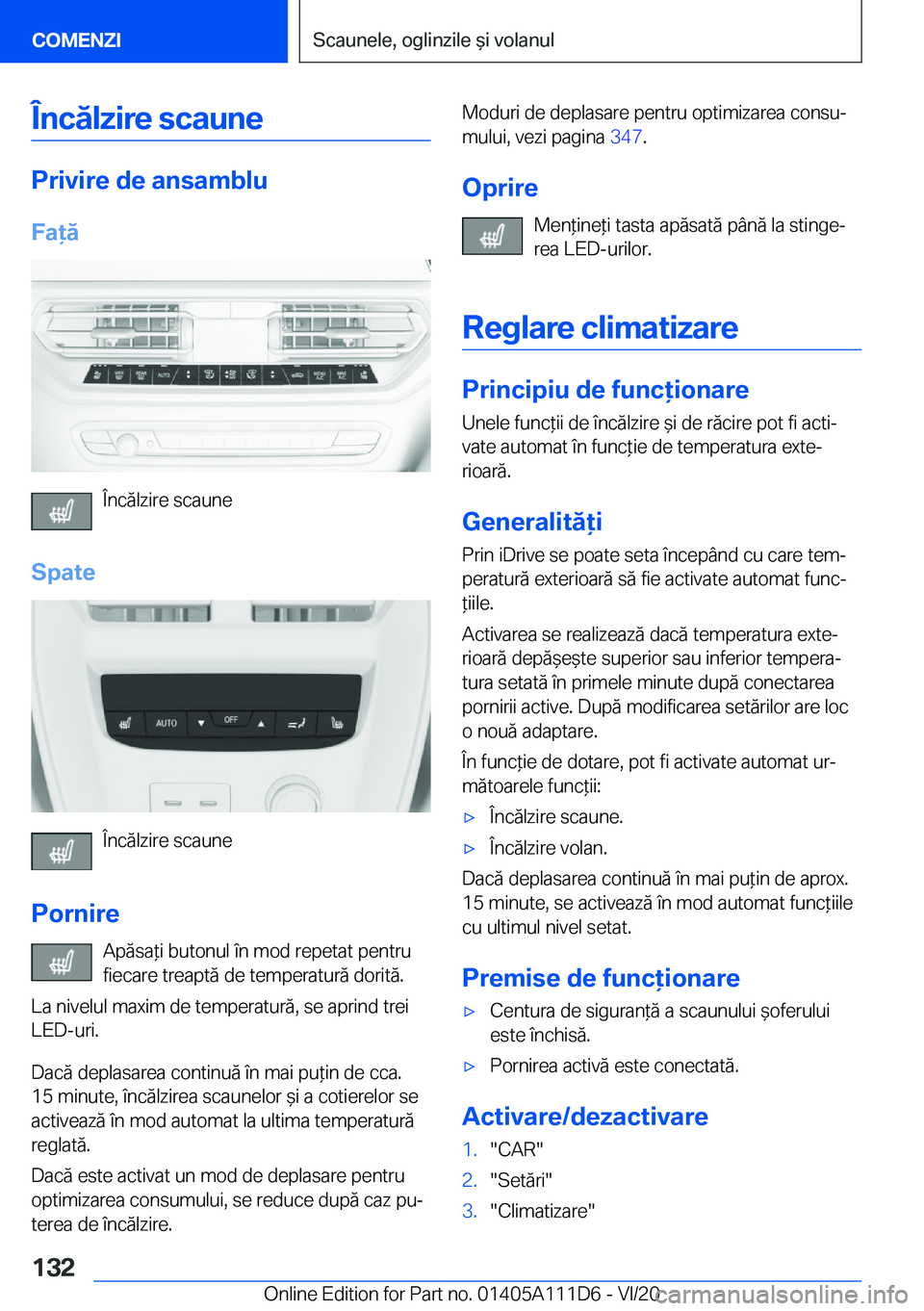 BMW 3 SERIES SEDAN PLUG-IN HYBRID 2021  Ghiduri De Utilizare (in Romanian) �
