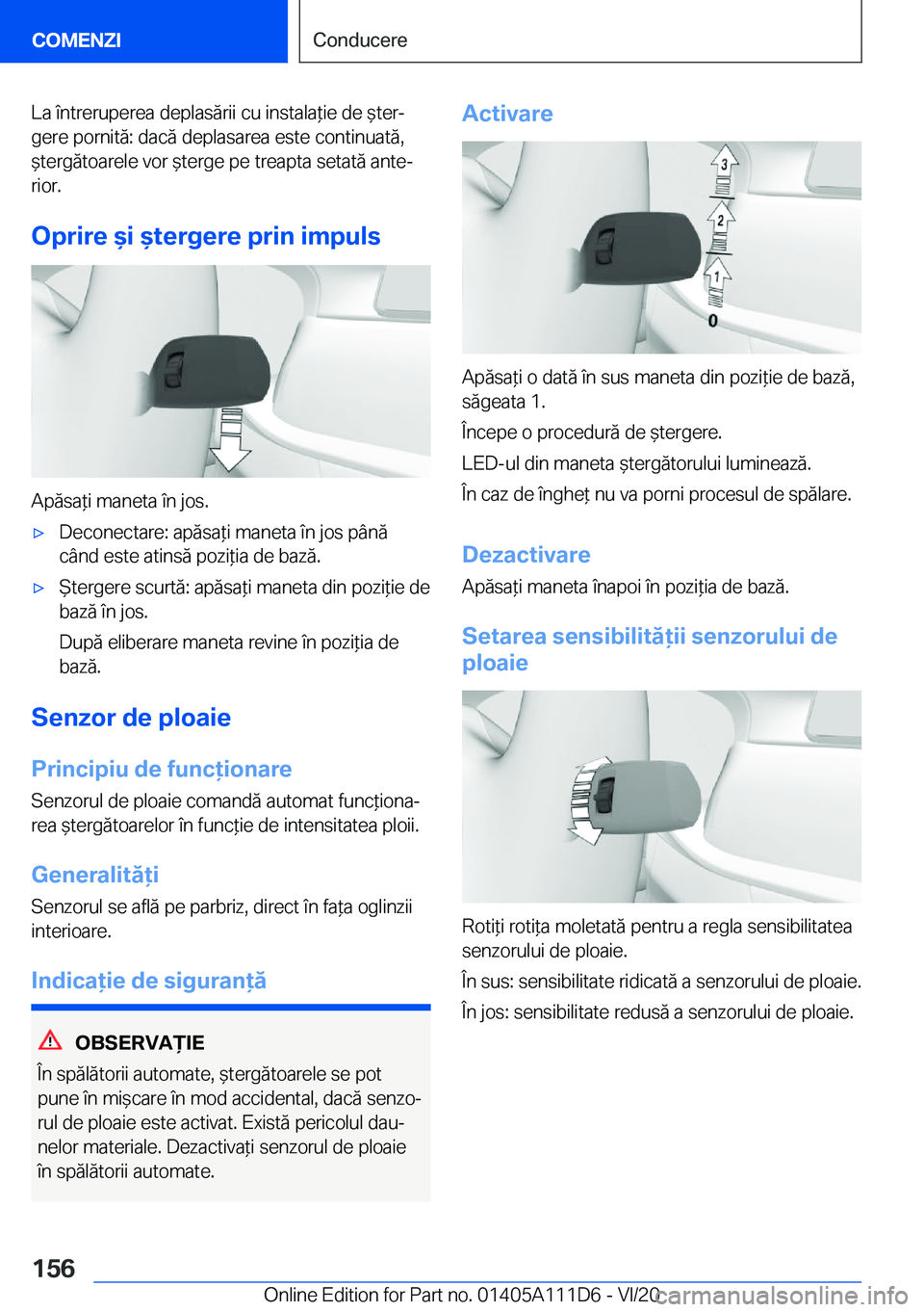 BMW 3 SERIES SEDAN PLUG-IN HYBRID 2021  Ghiduri De Utilizare (in Romanian) �L�a��