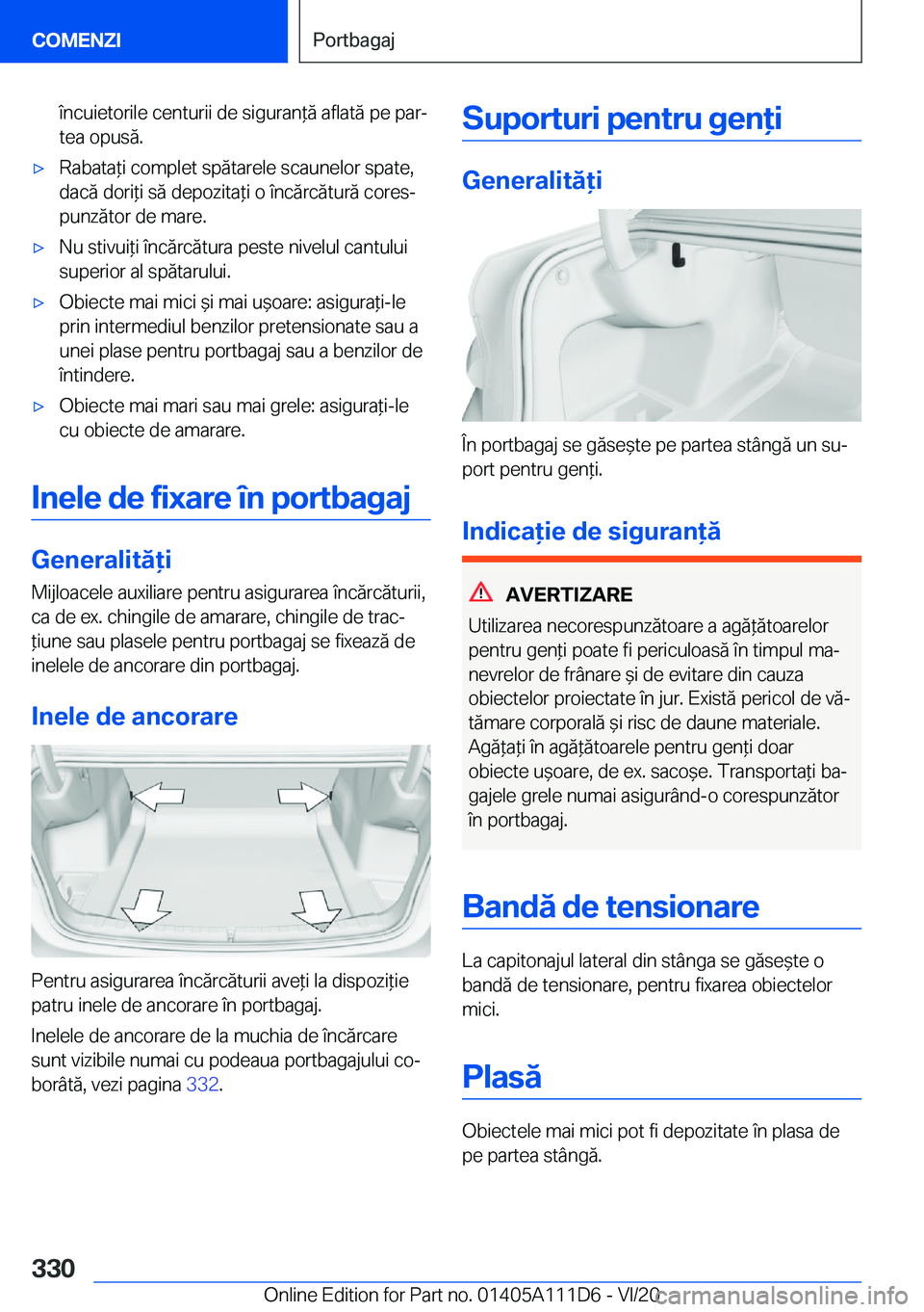 BMW 3 SERIES SEDAN PLUG-IN HYBRID 2021  Ghiduri De Utilizare (in Romanian) �