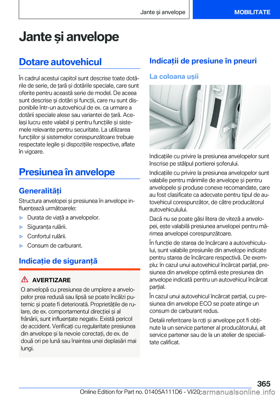 BMW 3 SERIES SEDAN PLUG-IN HYBRID 2021  Ghiduri De Utilizare (in Romanian) �J�a�n�t�e�&�i��a�n�v�e�l�o�p�e�D�o�t�a�r�e��a�u�t�o�v�e�h�i�c�u�l
�