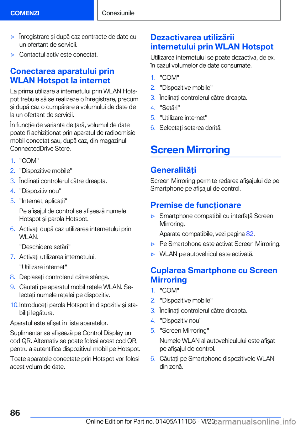 BMW 3 SERIES SEDAN PLUG-IN HYBRID 2021  Ghiduri De Utilizare (in Romanian) 'x�