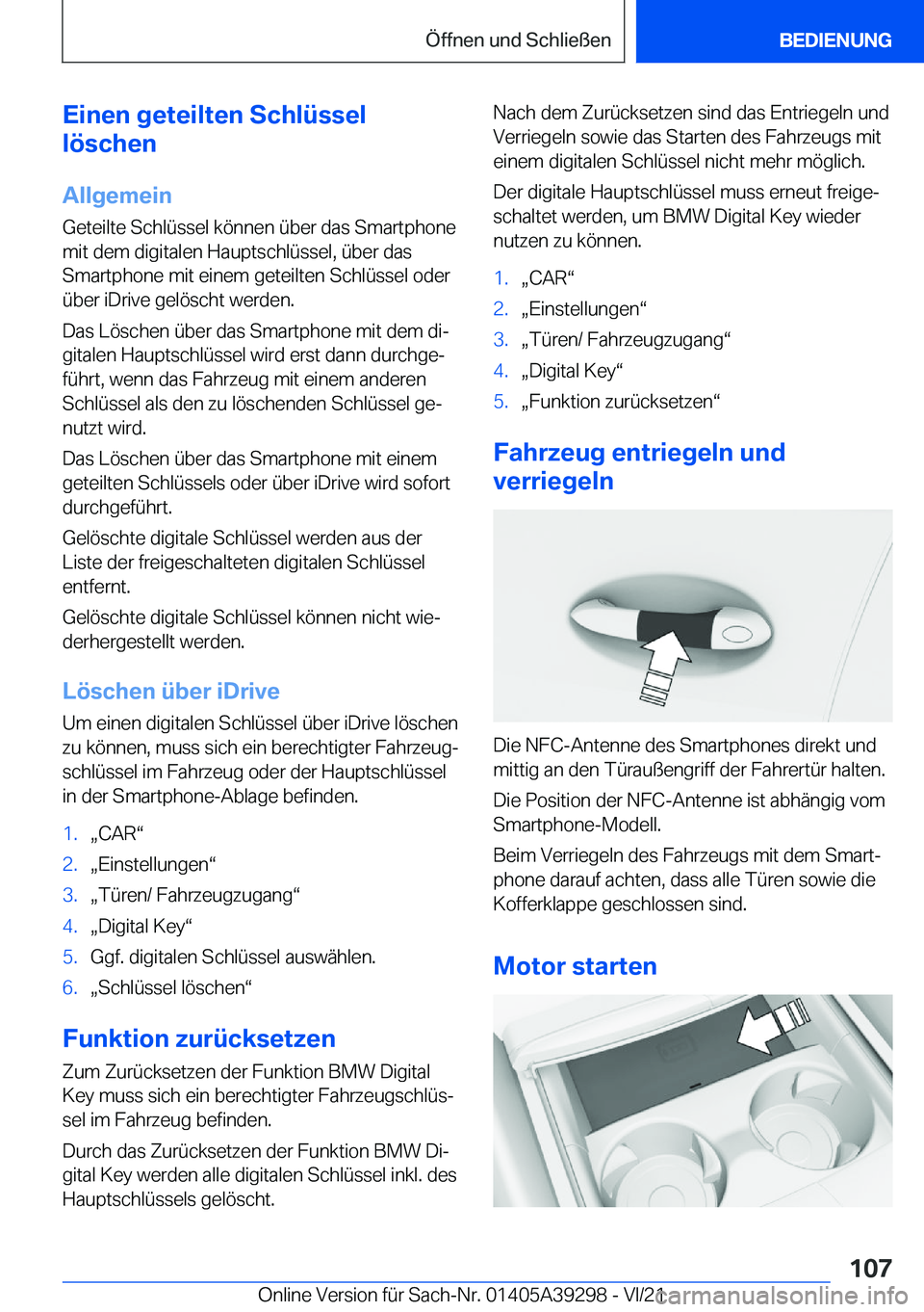 BMW 4 SERIES 2022  Betriebsanleitungen (in German) �E�i�n�e�n��g�e�t�e�i�l�t�e�n��S�c�h�l�