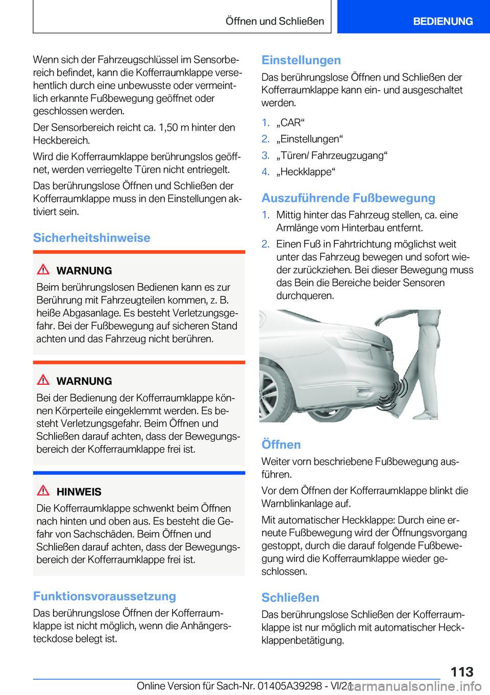 BMW 4 SERIES 2022  Betriebsanleitungen (in German) �W�e�n�n��s�i�c�h��d�e�r��F�a�h�r�z�e�u�g�s�c�h�l�