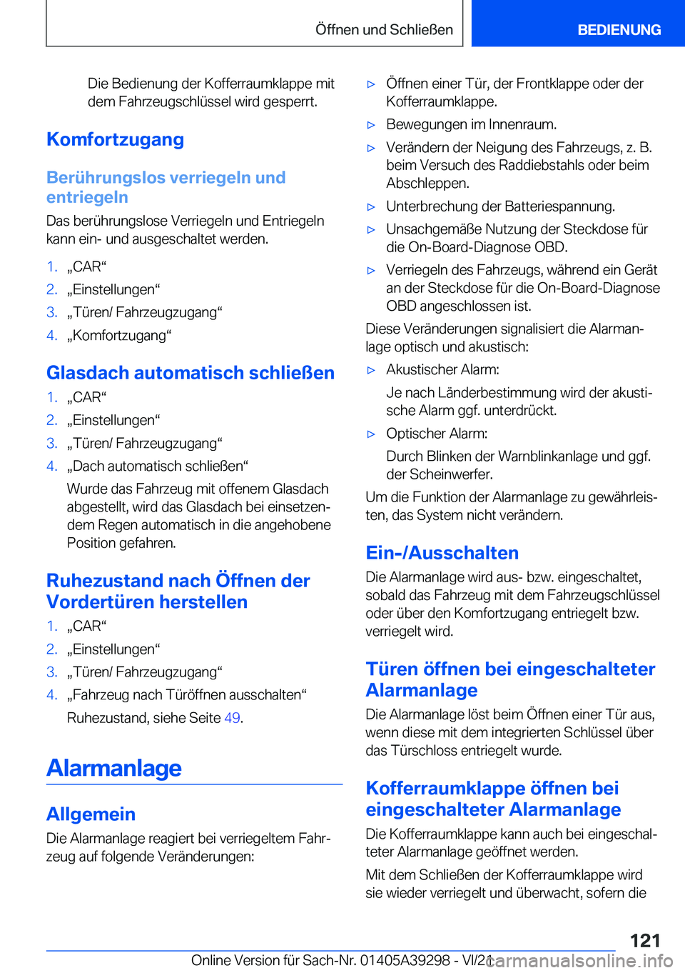 BMW 4 SERIES 2022  Betriebsanleitungen (in German) �D�i�e��B�e�d�i�e�n�u�n�g��d�e�r��K�o�f�f�e�r�r�a�u�m�k�l�a�p�p�e��m�i�t
�d�e�m��F�a�h�r�z�e�u�g�s�c�h�l�