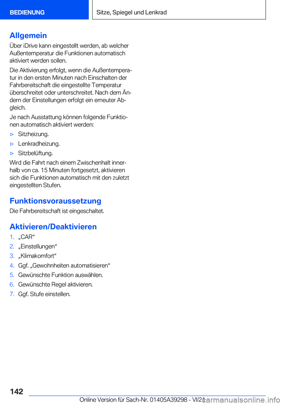 BMW 4 SERIES 2022  Betriebsanleitungen (in German) �A�l�l�g�e�m�e�i�n
�