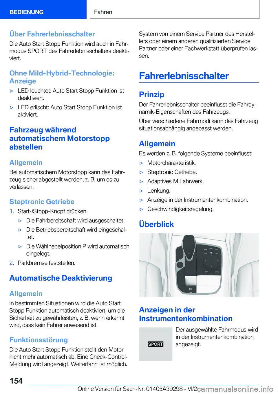 BMW 4 SERIES 2022  Betriebsanleitungen (in German) �
