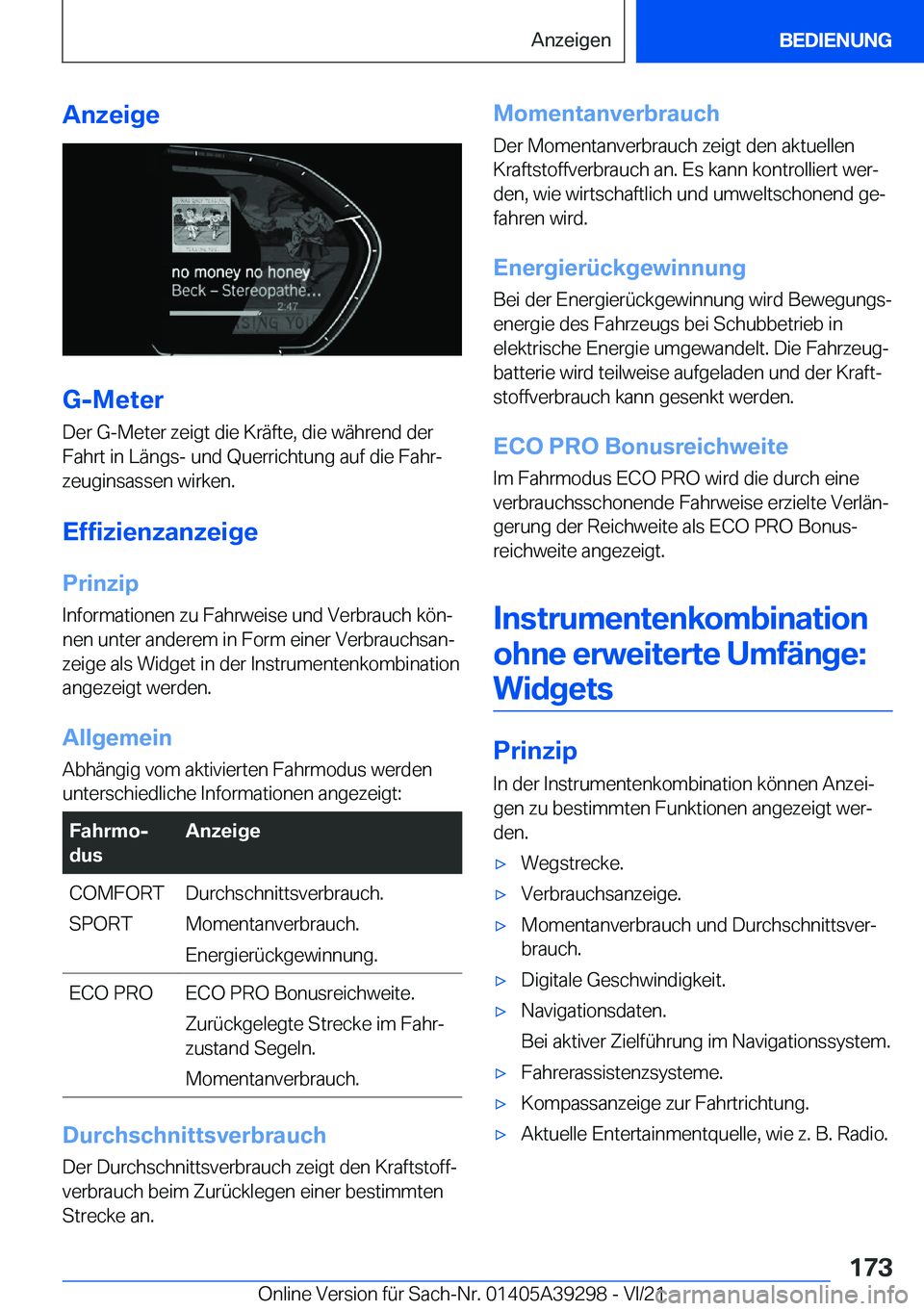 BMW 4 SERIES 2022  Betriebsanleitungen (in German) �A�n�z�e�i�g�e
�G�-�M�e�t�e�r�D�e�r��G�-�M�e�t�e�r��z�e�i�g�t��d�i�e��K�r�