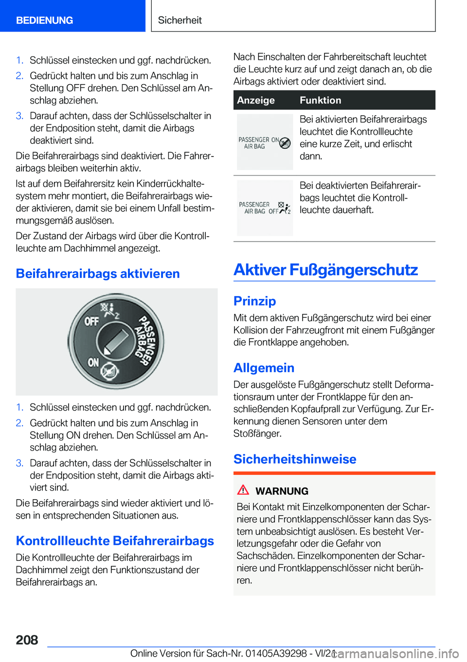 BMW 4 SERIES 2022  Betriebsanleitungen (in German) �1�.�S�c�h�l�