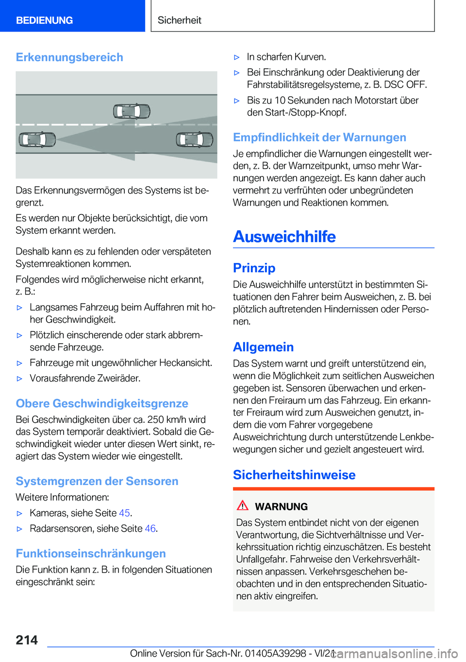 BMW 4 SERIES 2022  Betriebsanleitungen (in German) �E�r�k�e�n�n�u�n�g�s�b�e�r�e�i�c�h
�D�a�s��E�r�k�e�n�n�u�n�g�s�v�e�r�m�