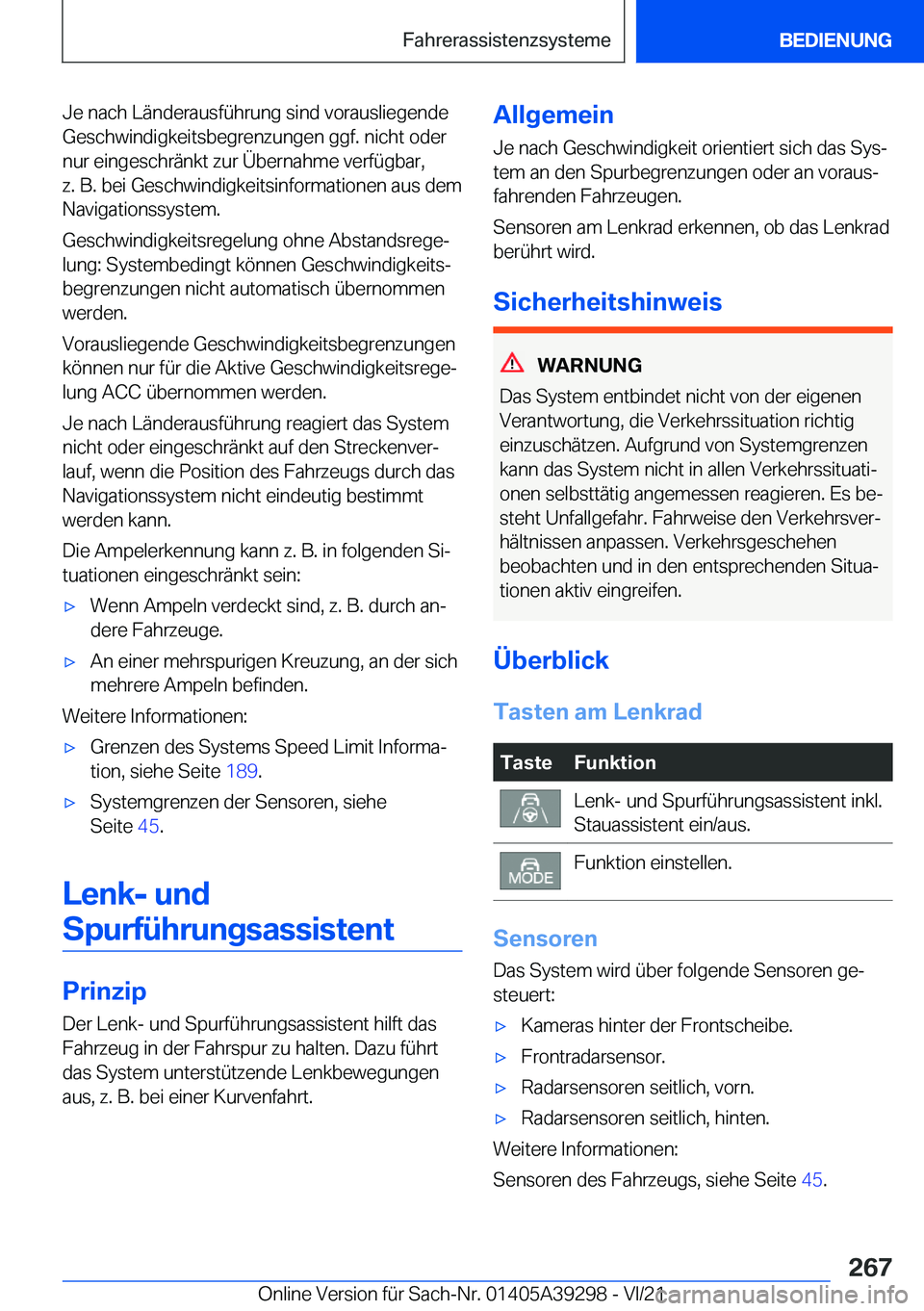 BMW 4 SERIES 2022  Betriebsanleitungen (in German) �J�e��n�a�c�h��L�