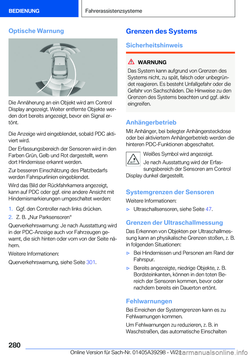 BMW 4 SERIES 2022  Betriebsanleitungen (in German) �O�p�t�i�s�c�h�e��W�a�r�n�u�n�g
�D�i�e��A�n�n�