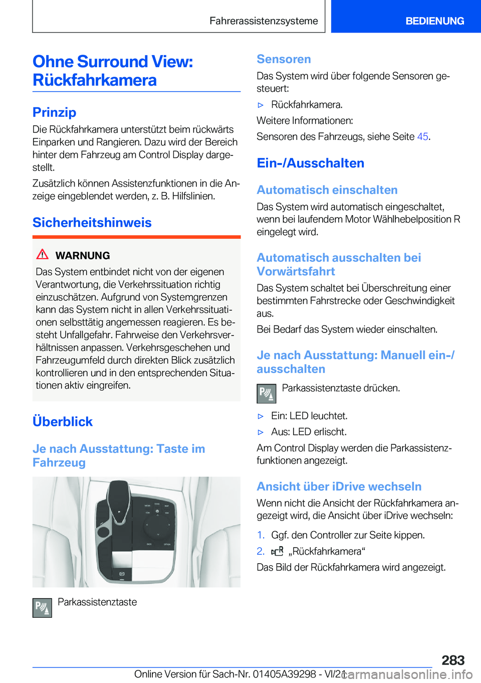 BMW 4 SERIES 2022  Betriebsanleitungen (in German) �O�h�n�e��S�u�r�r�o�u�n�d��V�i�e�w�:�R�