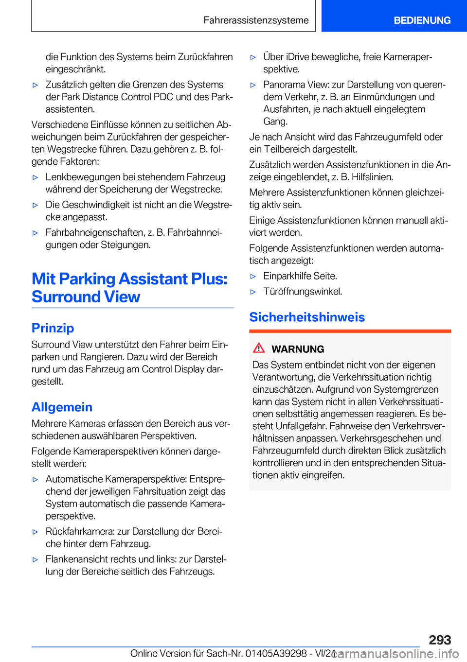 BMW 4 SERIES 2022  Betriebsanleitungen (in German) �d�i�e��F�u�n�k�t�i�o�n��d�e�s��S�y�s�t�e�m�s��b�e�i�m��Z�u�r�