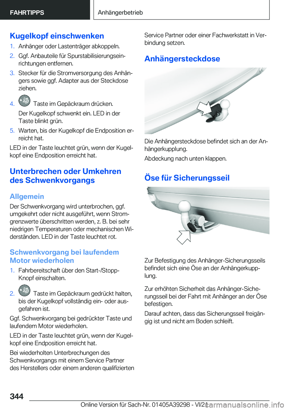 BMW 4 SERIES 2022  Betriebsanleitungen (in German) �K�u�g�e�l�k�o�p�f��e�i�n�s�c�h�w�e�n�k�e�n�1�.�A�n�h�