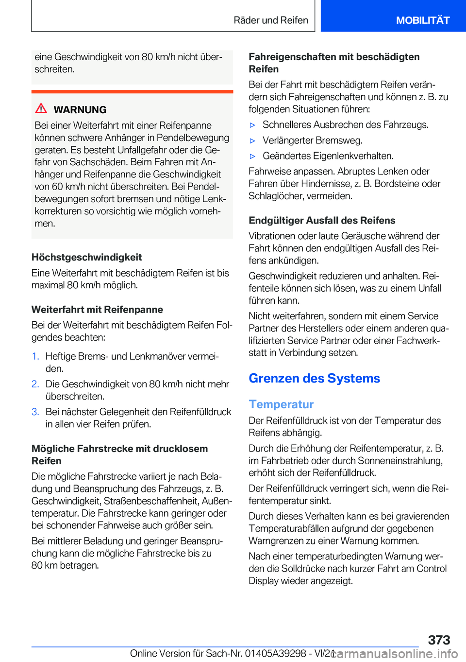 BMW 4 SERIES 2022  Betriebsanleitungen (in German) �e�i�n�e��G�e�s�c�h�w�i�n�d�i�g�k�e�i�t��v�o�n��8�0��k�m�/�h��n�i�c�h�t��