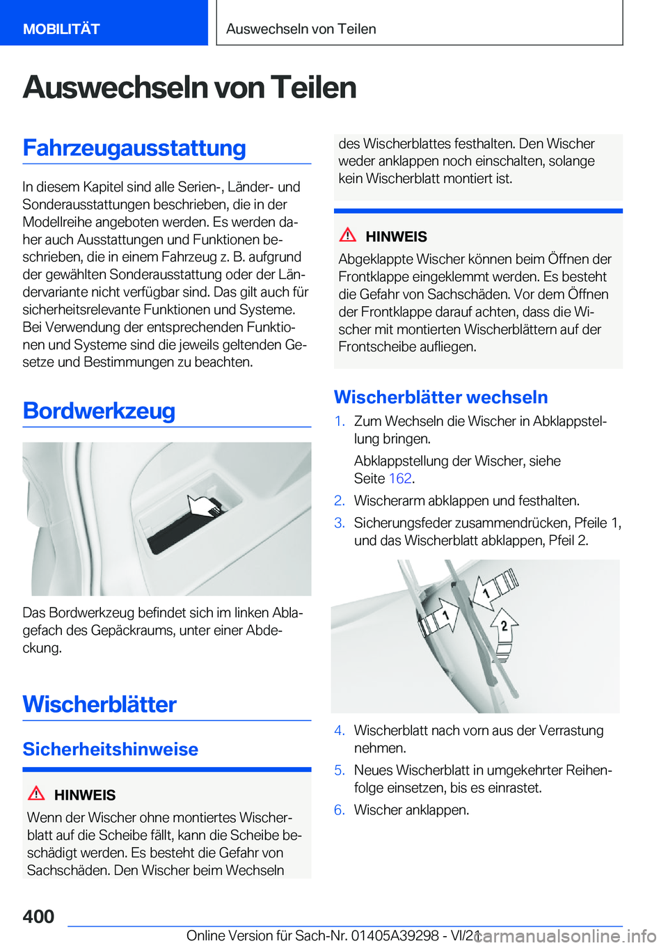 BMW 4 SERIES 2022  Betriebsanleitungen (in German) �A�u�s�w�e�c�h�s�e�l�n��v�o�n��T�e�i�l�e�n�F�a�h�r�z�e�u�g�a�u�s�s�t�a�t�t�u�n�g
�I�n��d�i�e�s�e�m��K�a�p�i�t�e�l��s�i�n�d��a�l�l�e��S�e�r�i�e�n�-�,��L�