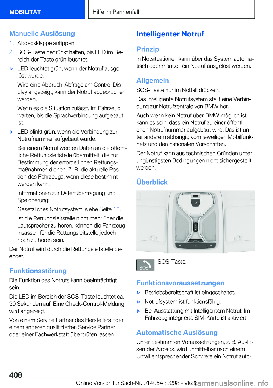 BMW 4 SERIES 2022  Betriebsanleitungen (in German) �M�a�n�u�e�l�l�e��A�u�s�l�