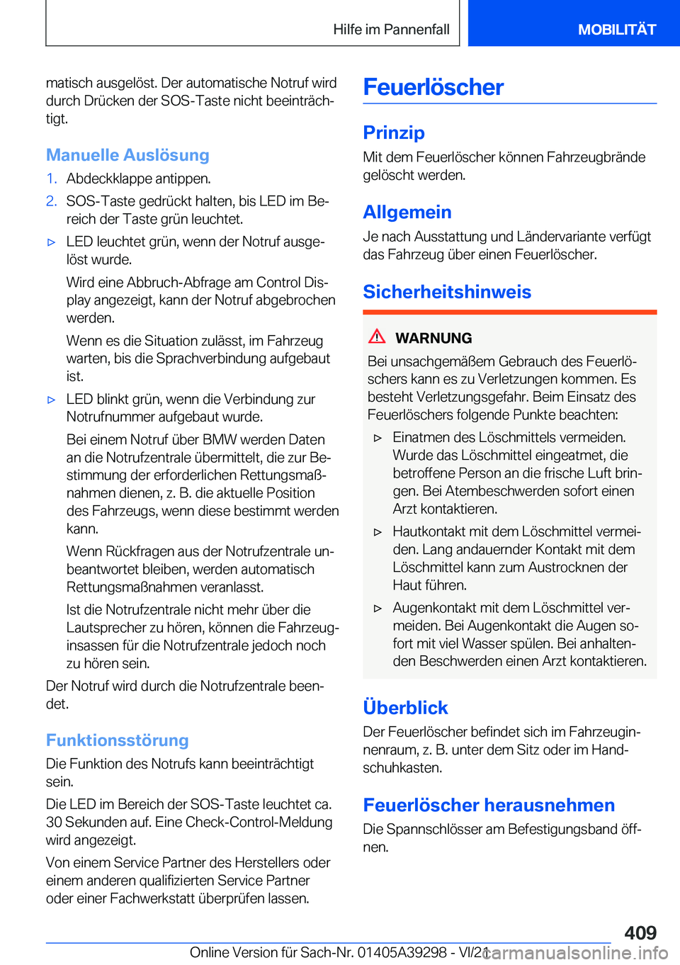 BMW 4 SERIES 2022  Betriebsanleitungen (in German) �m�a�t�i�s�c�h��a�u�s�g�e�l�