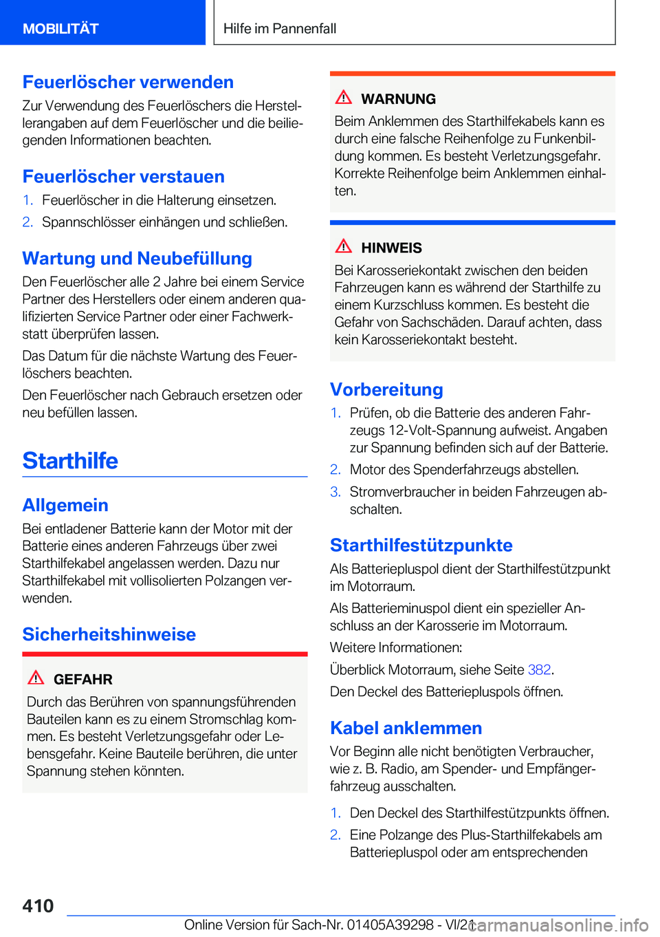 BMW 4 SERIES 2022  Betriebsanleitungen (in German) �F�e�u�e�r�l�