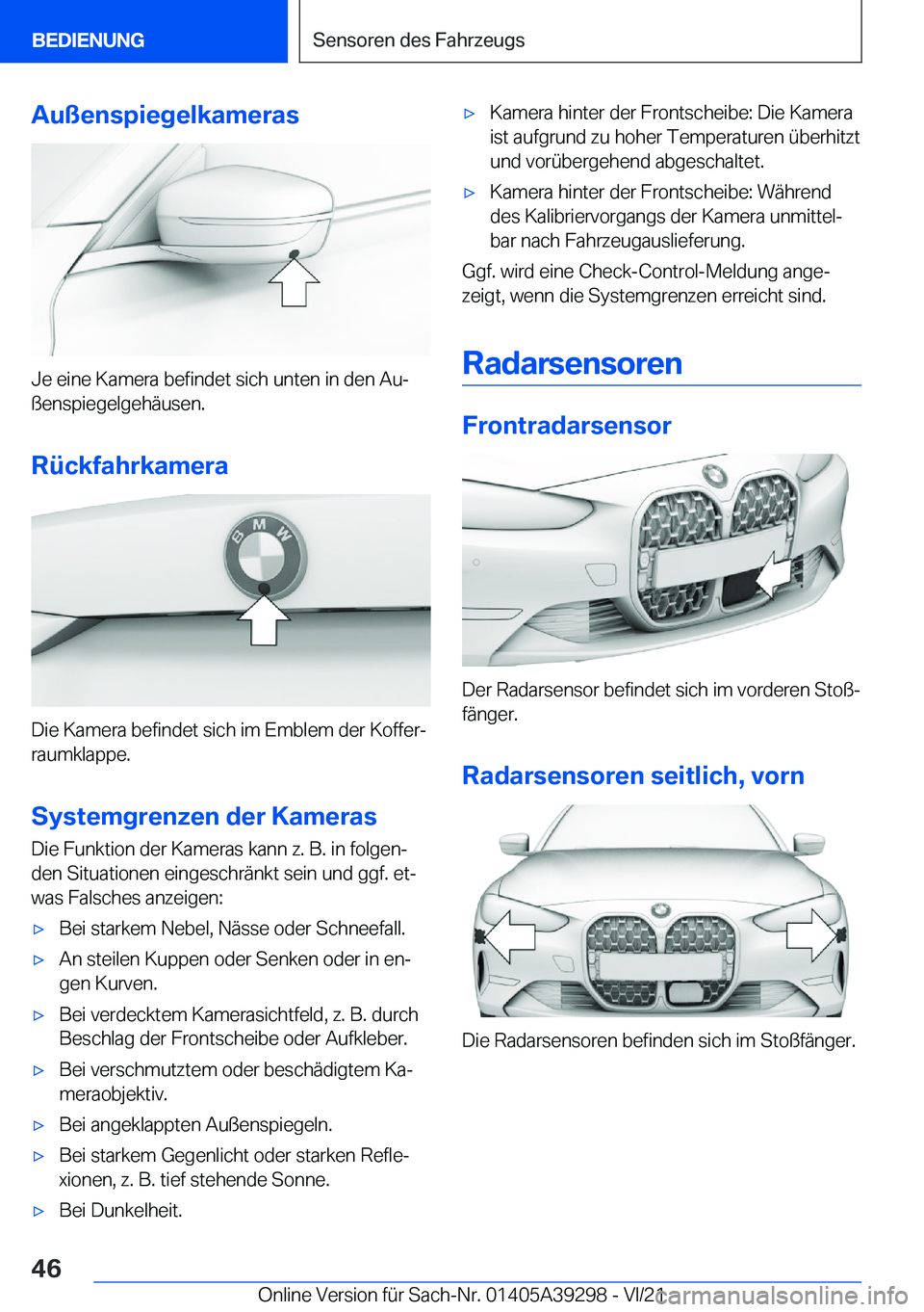 BMW 4 SERIES 2022  Betriebsanleitungen (in German) �A�u�