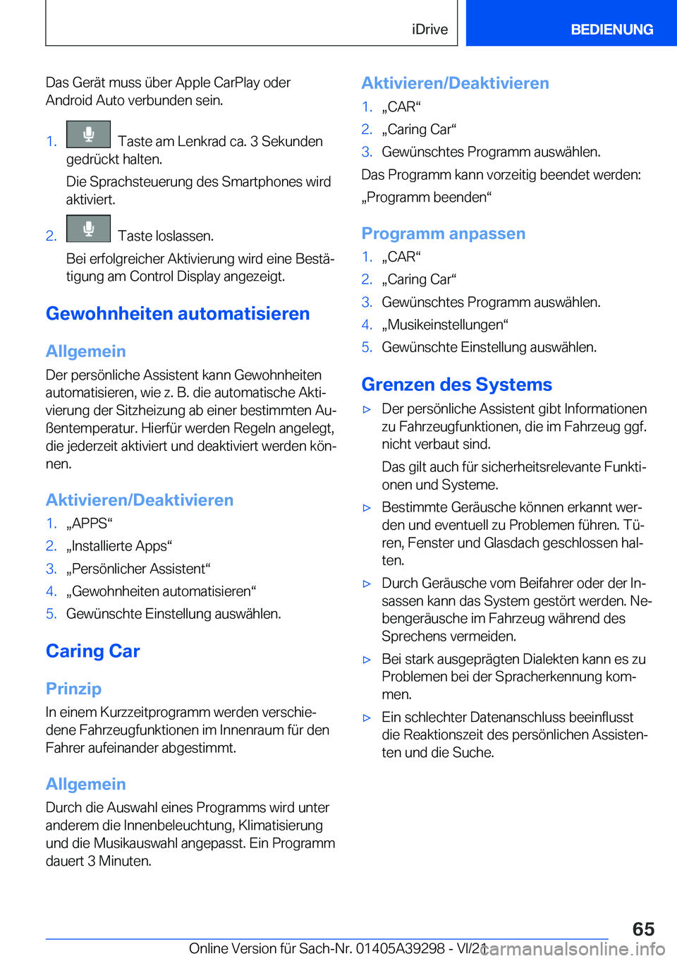 BMW 4 SERIES 2022  Betriebsanleitungen (in German) �D�a�s��G�e�r�