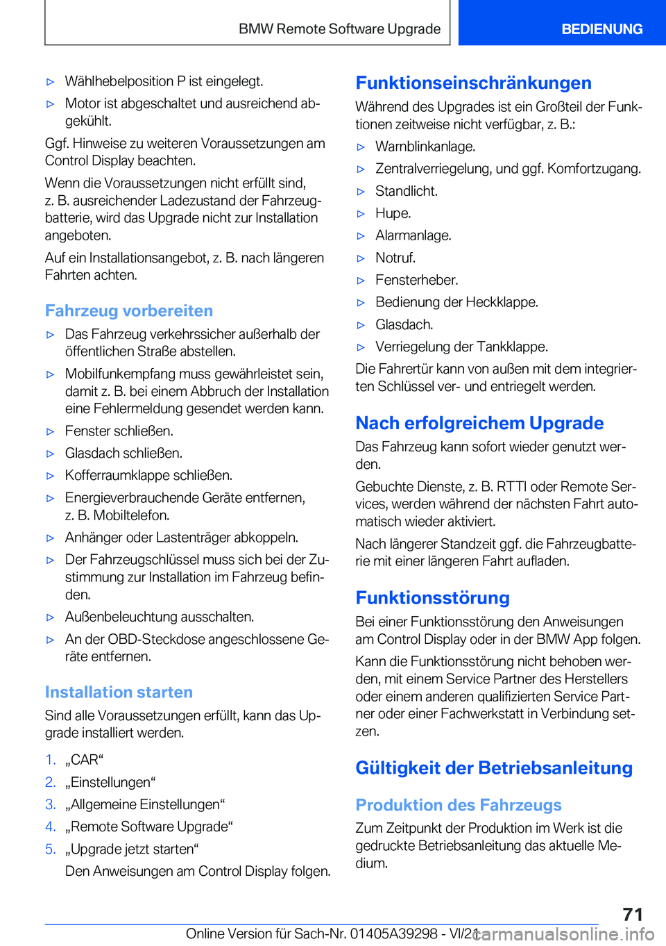 BMW 4 SERIES 2022  Betriebsanleitungen (in German) x�W�