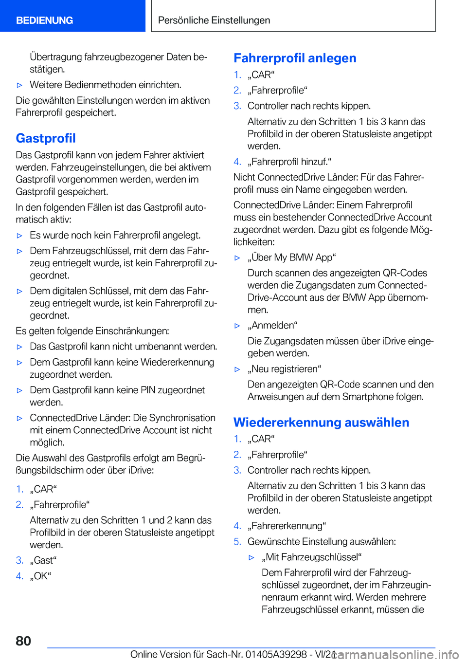 BMW 4 SERIES 2022  Betriebsanleitungen (in German) �