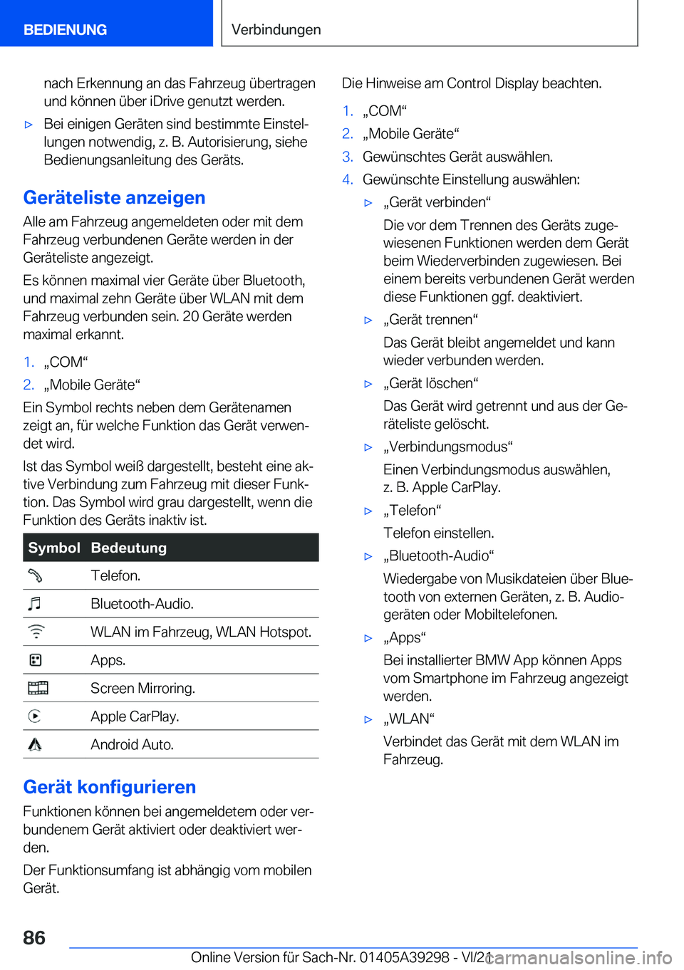 BMW 4 SERIES 2022  Betriebsanleitungen (in German) �n�a�c�h��E�r�k�e�n�n�u�n�g��a�n��d�a�s��F�a�h�r�z�e�u�g��