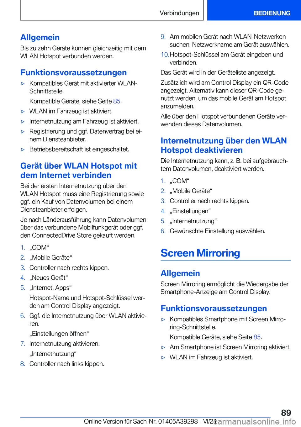 BMW 4 SERIES 2022  Betriebsanleitungen (in German) �A�l�l�g�e�m�e�i�n
�B�i�s��z�u��z�e�h�n��G�e�r�