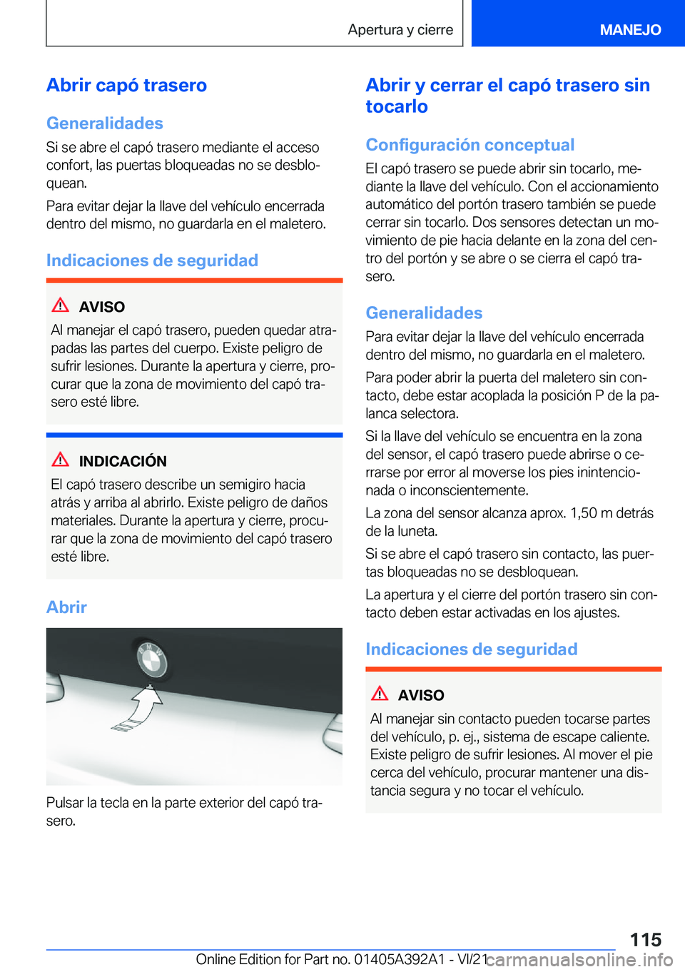 BMW 4 SERIES 2022  Manuales de Empleo (in Spanish) �A�b�r�i�r��c�a�p�