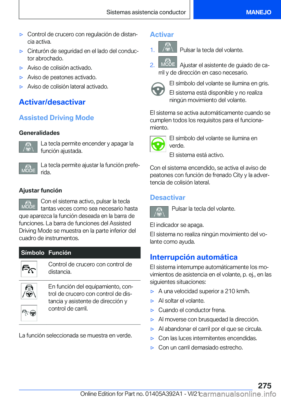 BMW 4 SERIES 2022  Manuales de Empleo (in Spanish) x�C�o�n�t�r�o�l��d�e��c�r�u�c�e�r�o��c�o�n��r�e�g�u�l�a�c�i�