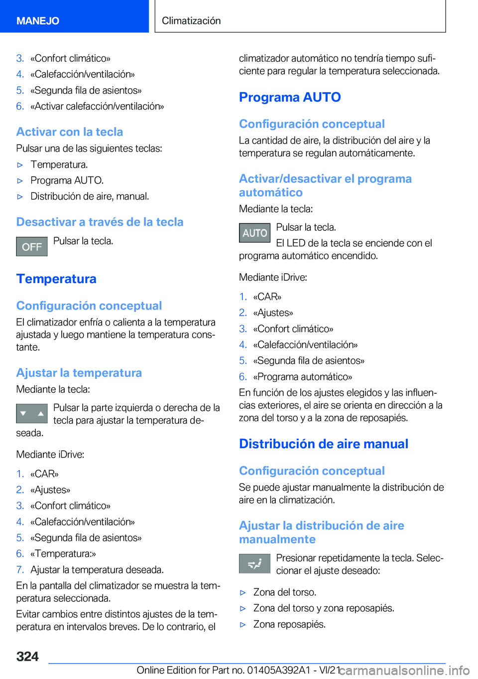 BMW 4 SERIES 2022  Manuales de Empleo (in Spanish) �3�.�«�C�o�n�f�o�r�t��c�l�i�m�